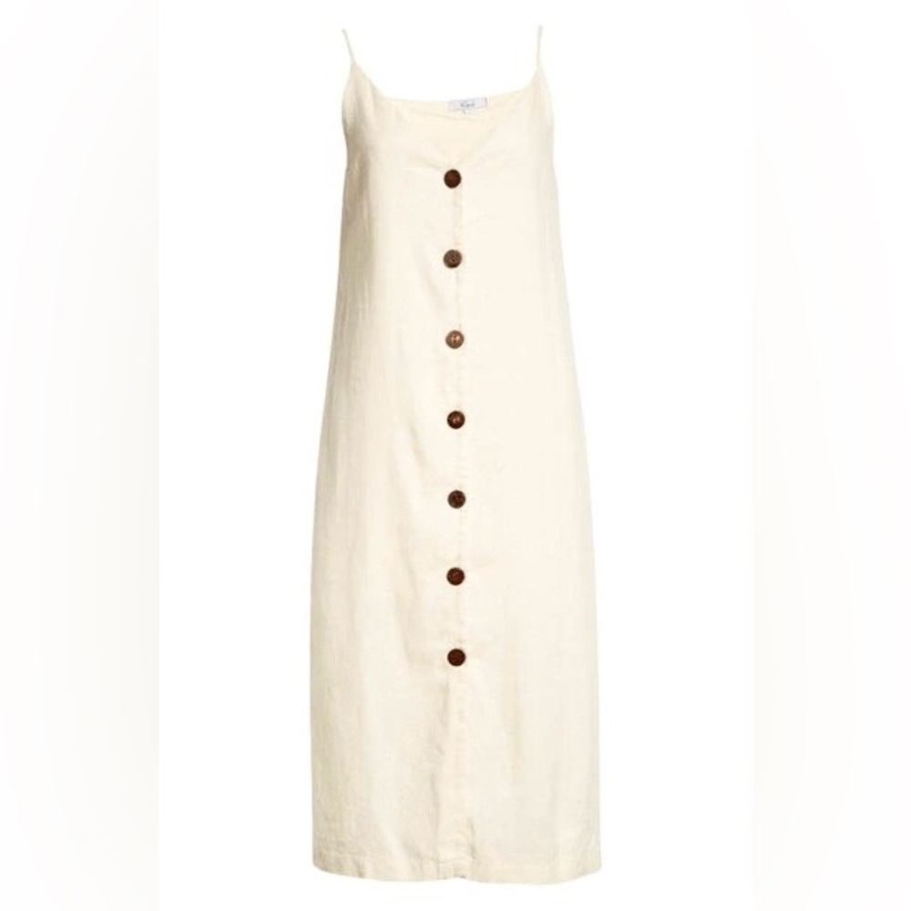 Rails 100% Linen Dress - Lizzie Dress in Bisque - Button front midi dress XS - Picture 7 of 9